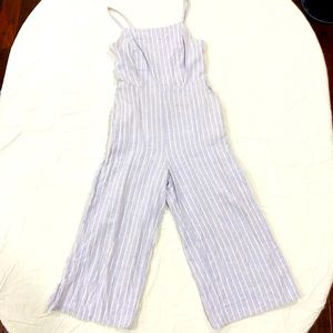 Light lavender and white striped jumpsuit